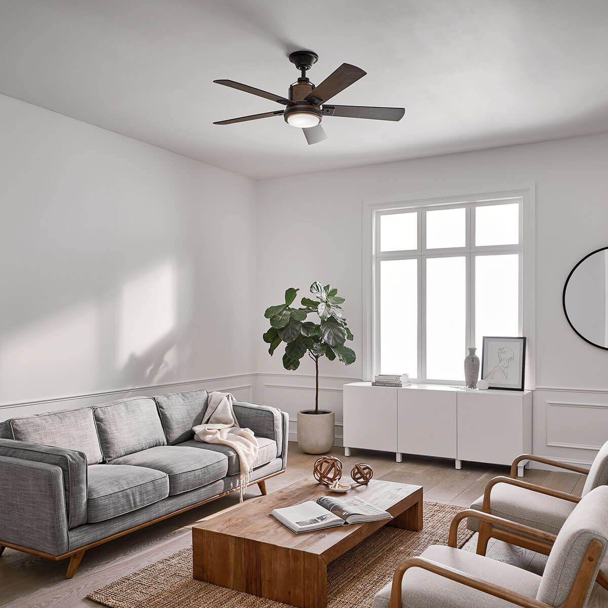 Colerne 52 Inch Auburn LED Ceiling Fan with Wall Control Included - Bees Lighting