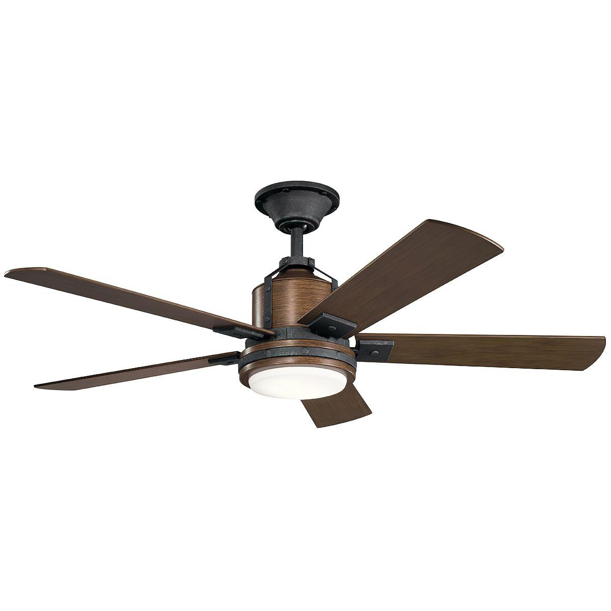 Colerne 52 Inch Rustic Ceiling Fan With Light, Wall Control Included - Bees Lighting