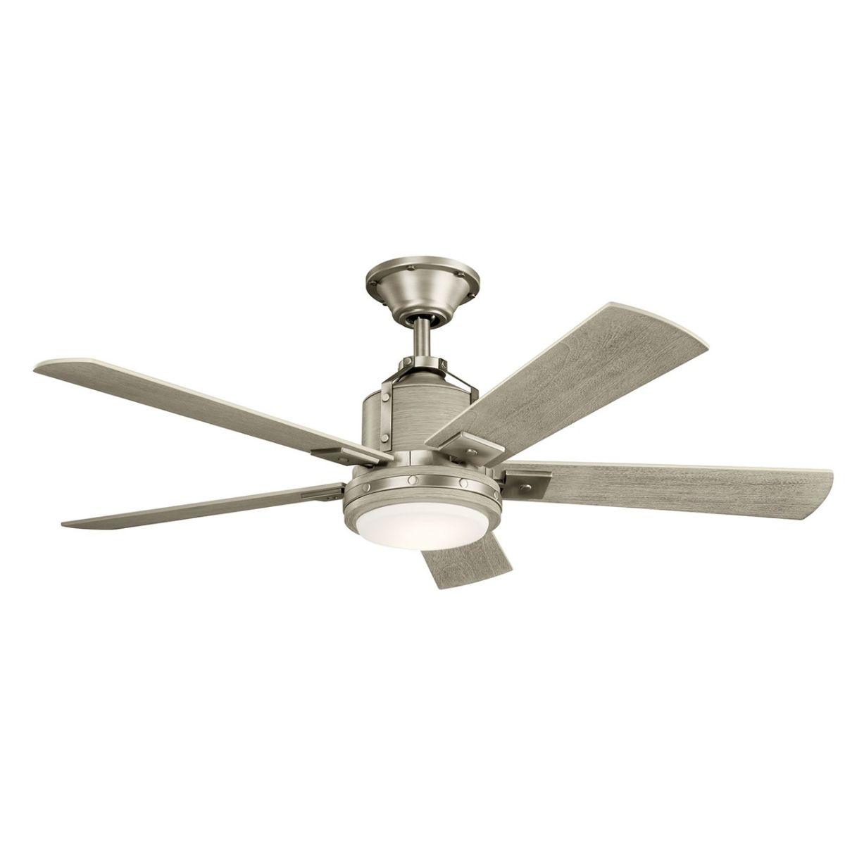 Colerne 52 Inch Brushed Nickel LED Ceiling Fan with Wall Control Included - Bees Lighting