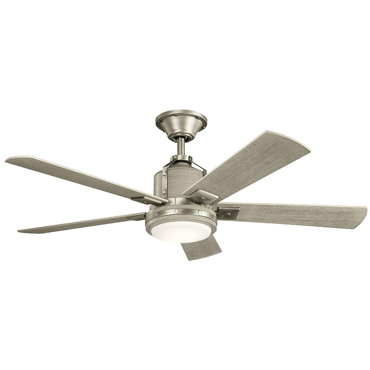 Colerne 52 Inch Brushed Nickel LED Ceiling Fan with Wall Control Included - Bees Lighting