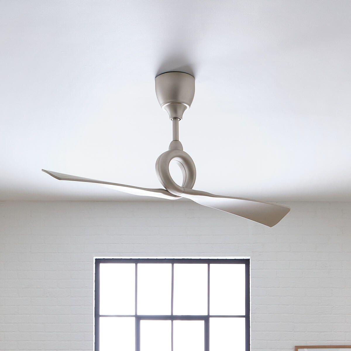 Link 54 Inch Brushed Nickel 2-Blade Ceiling Fan with Remote - Bees Lighting