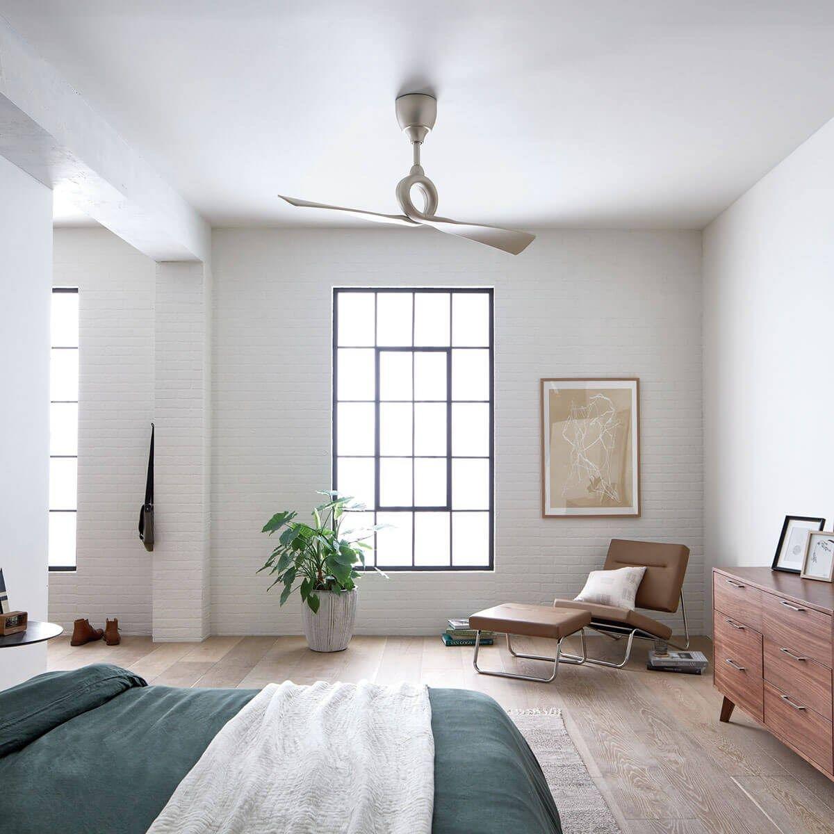 Link 54 Inch Brushed Nickel 2-Blade Ceiling Fan with Remote - Bees Lighting