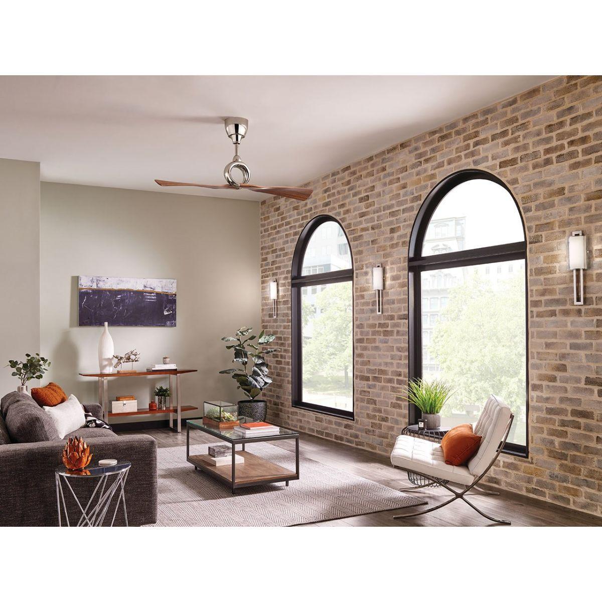 Link 54 Inch Polished Nickel 2-Blade Ceiling Fan with Remote - Bees Lighting