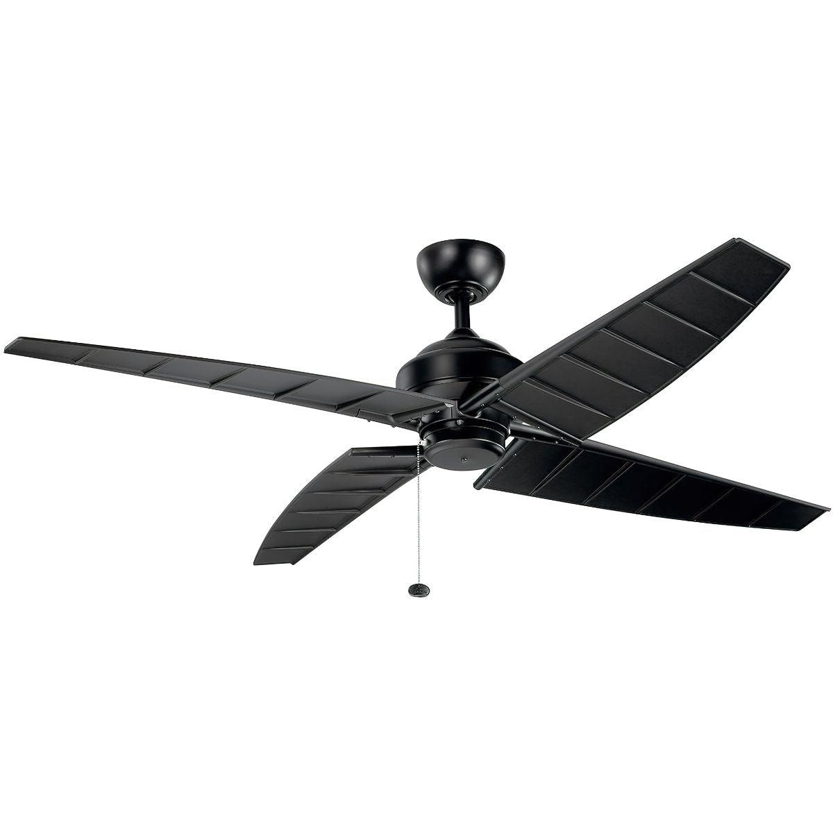 Surrey Climates 60 Inch Satin Black Outdoor Ceiling Fan with Pull Chain - Bees Lighting