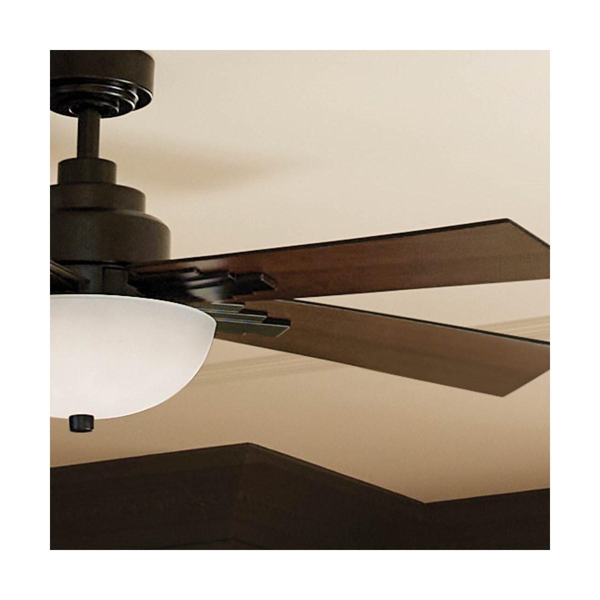 Vinea 52 Inch Satin Black LED Retro Ceiling Fan with Remote - Bees Lighting