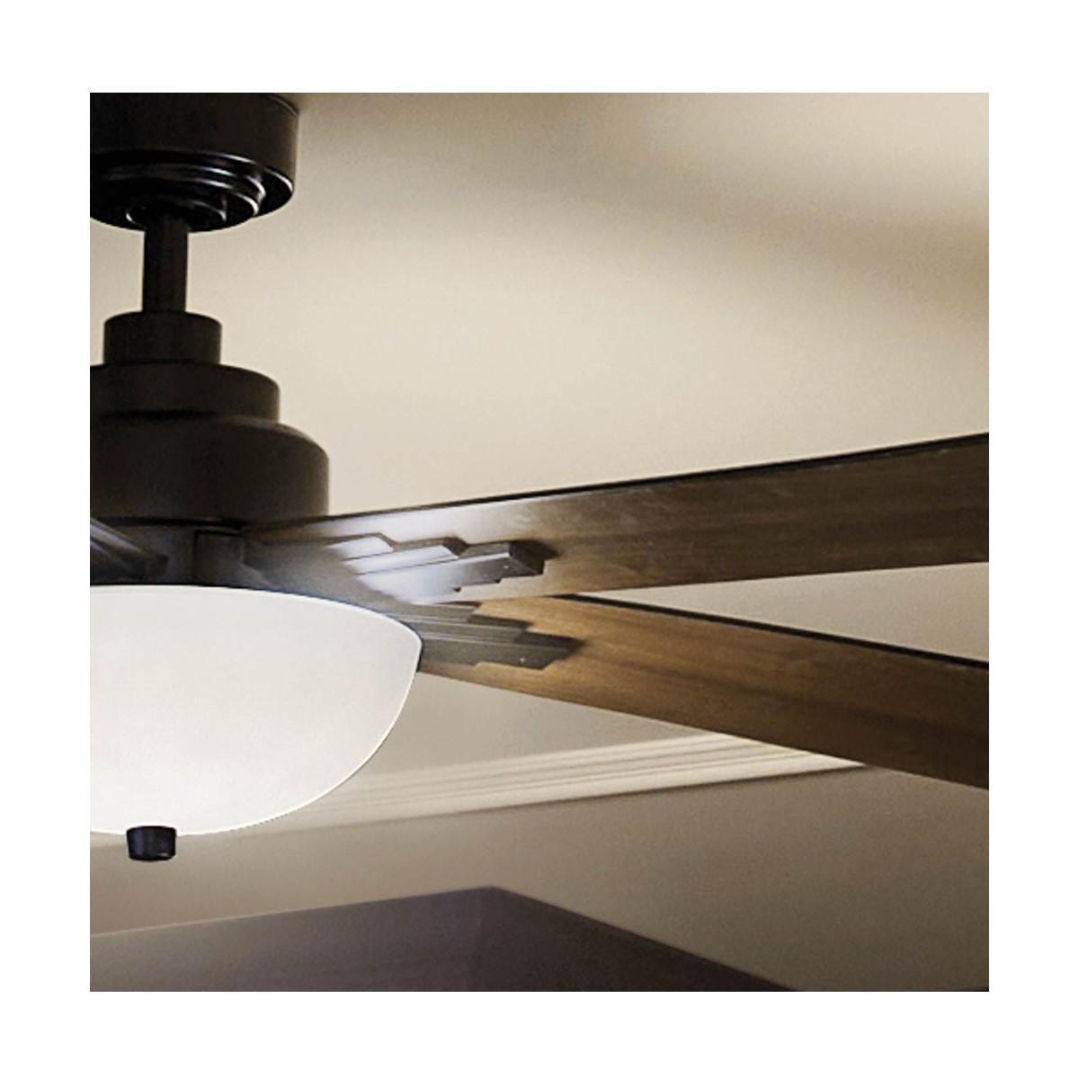 Vinea 52 Inch Satin Black LED Retro Ceiling Fan with Remote - Bees Lighting