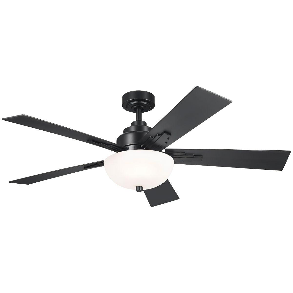Vinea 52 Inch Satin Black LED Retro Ceiling Fan with Remote - Bees Lighting