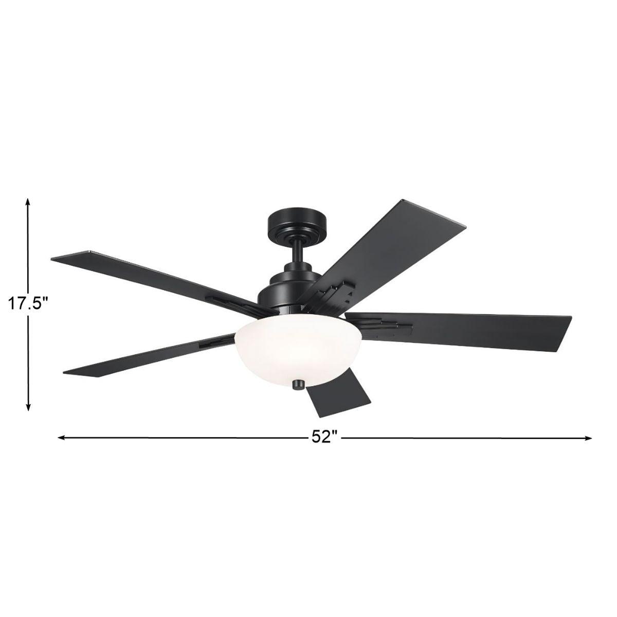 Vinea 52 Inch Satin Black LED Retro Ceiling Fan with Remote - Bees Lighting