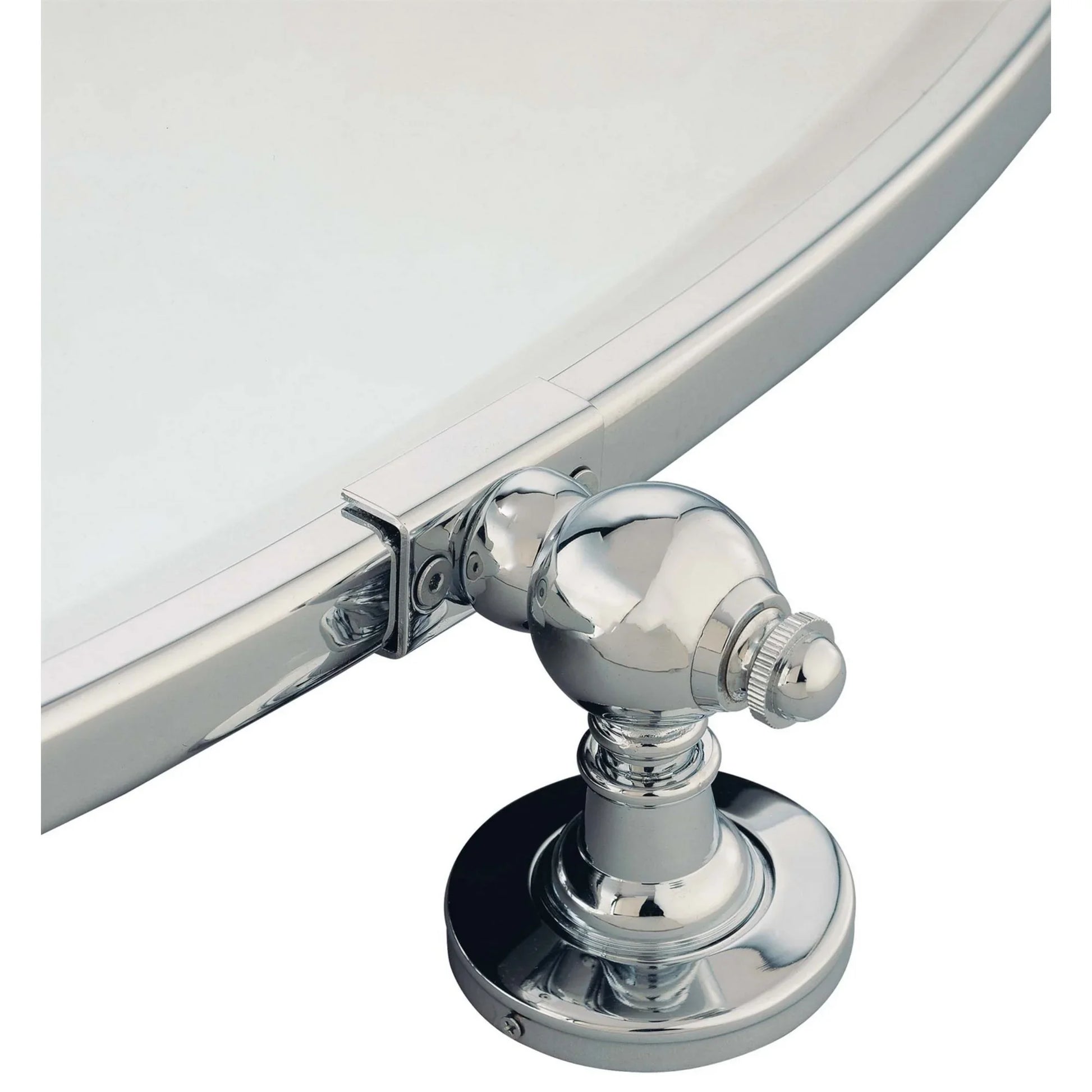 Pivoting Mirrors 35.75" x 27" Beveled XL Oval Mirror, Chrome Finish - Bees Lighting