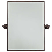 Pivoting Mirrors 24.25" x 23.5" Beveled Rectangle Mirror, Dark Brushed Bronze Finish - Bees Lighting