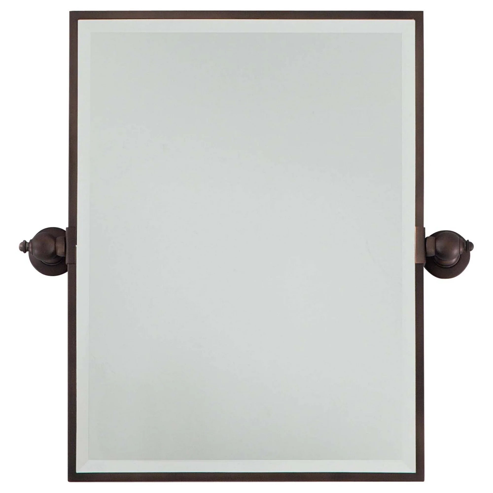 Pivoting Mirrors 24.25" x 23.5" Beveled Rectangle Mirror, Dark Brushed Bronze Finish - Bees Lighting