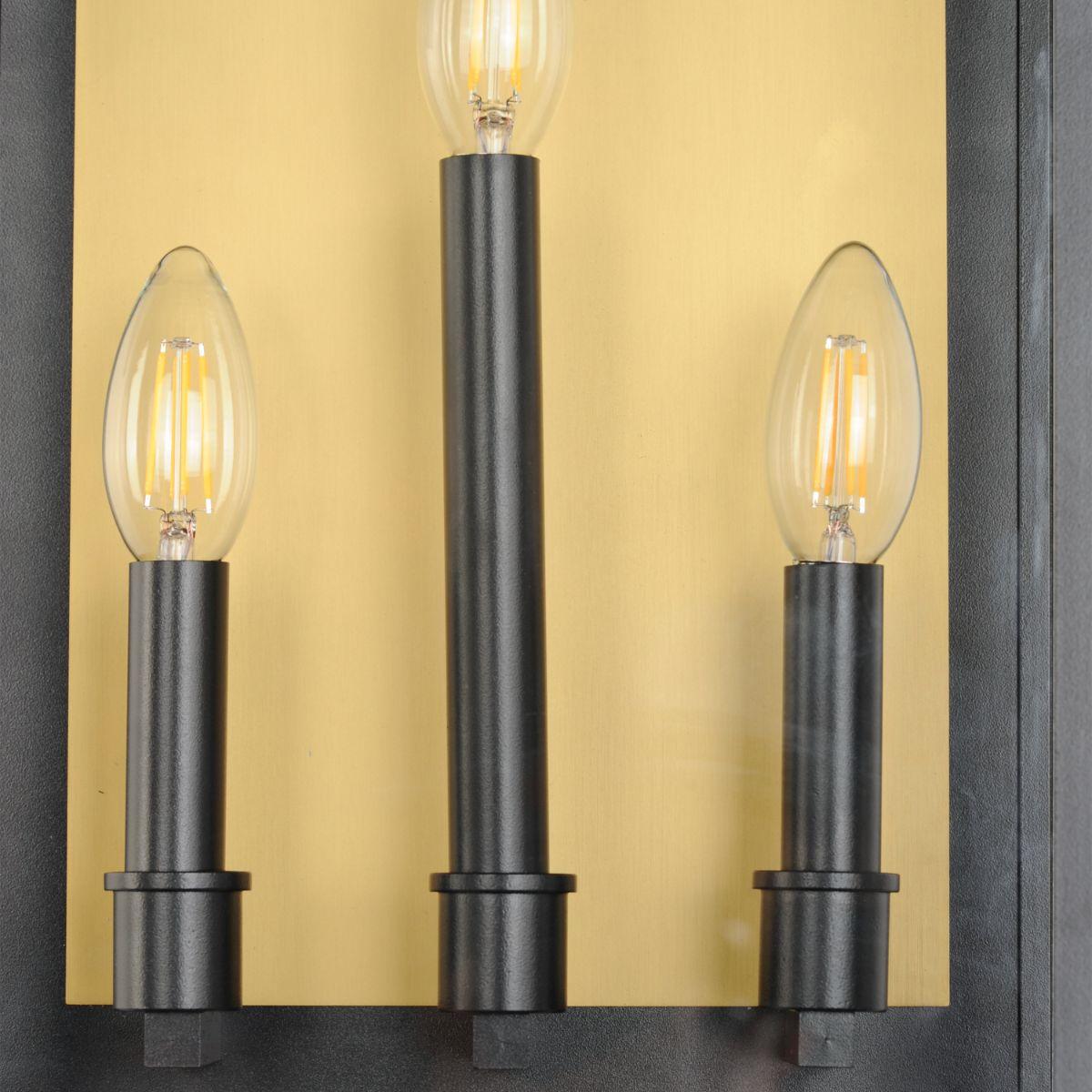 Manchester 24 in. 3 Lights Outdoor Wall Sconce Black Finish - Bees Lighting