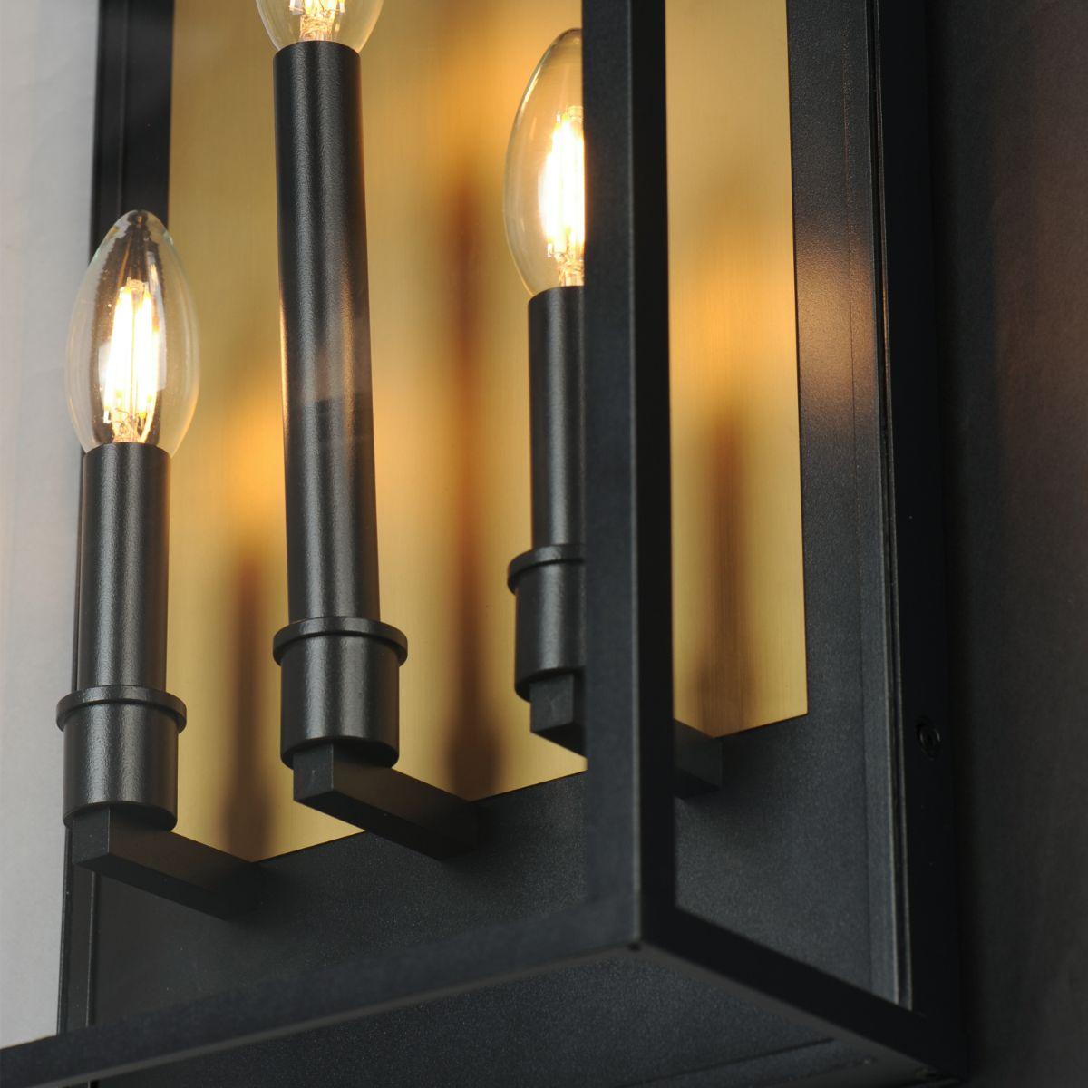 Manchester 24 in. 3 Lights Outdoor Wall Sconce Black Finish - Bees Lighting