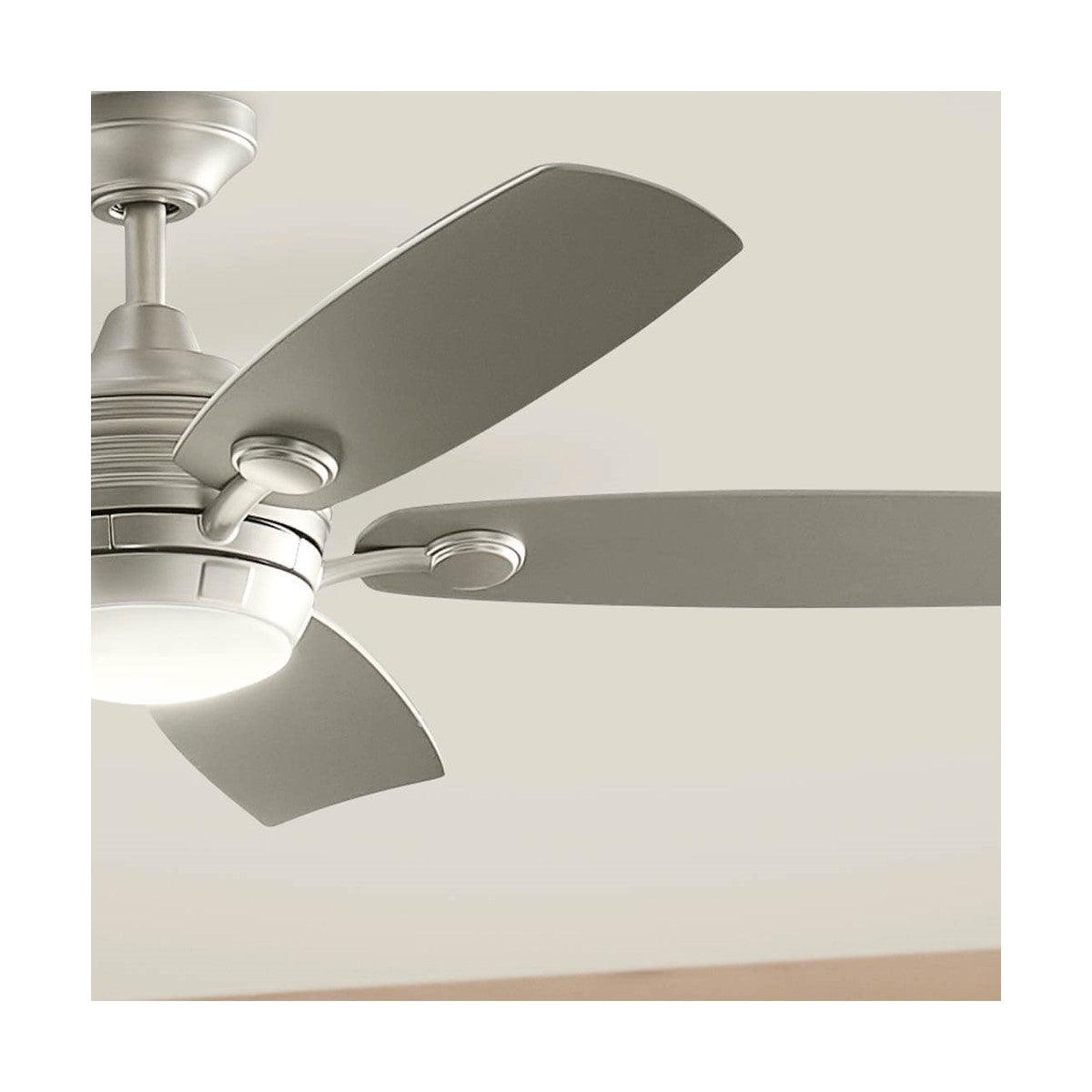 Tranquil 56 Inch Brushed Nickel LED Damp Rated Ceiling Fan with Remote - Bees Lighting
