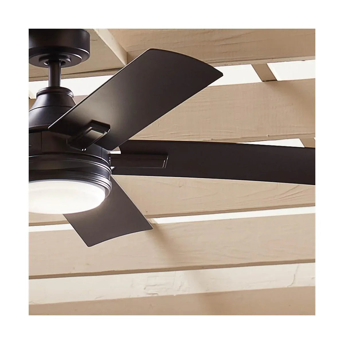 Tide Weather+ 52 Inch Satin Black LED Wet Rated Ceiling Fan with Remote - Bees Lighting