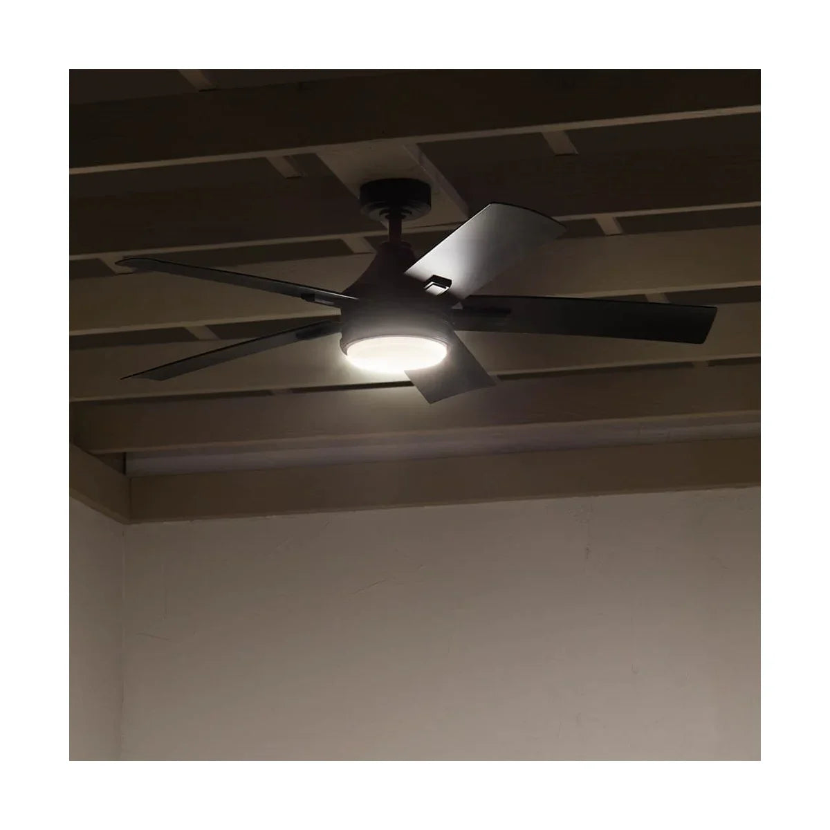 Tide Weather+ 52 Inch Satin Black LED Wet Rated Ceiling Fan with Remote - Bees Lighting