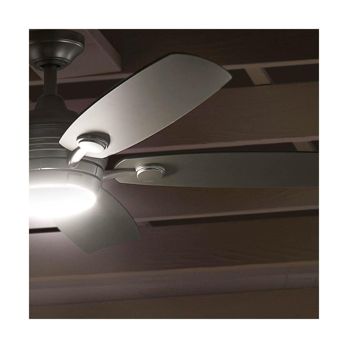 Tranquil Weather+ 56 Inch Brushed Nickel LED Wet Rated Ceiling Fan with Remote - Bees Lighting