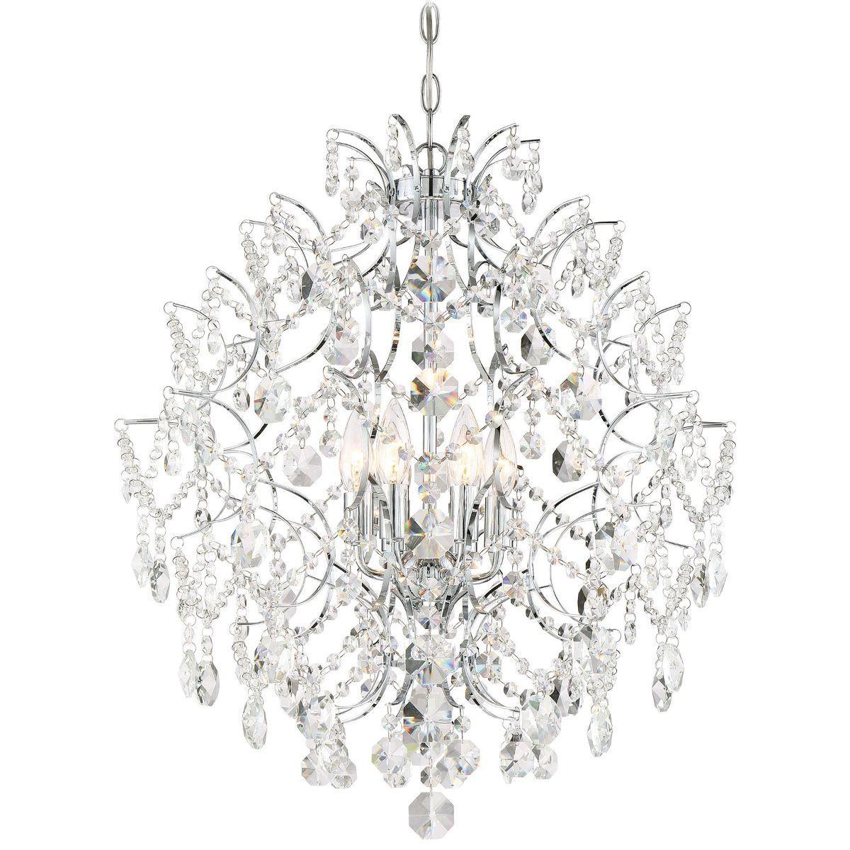 Isabella's Crown 22 in. 6 Lights Chandelier Chrome finish - Bees Lighting