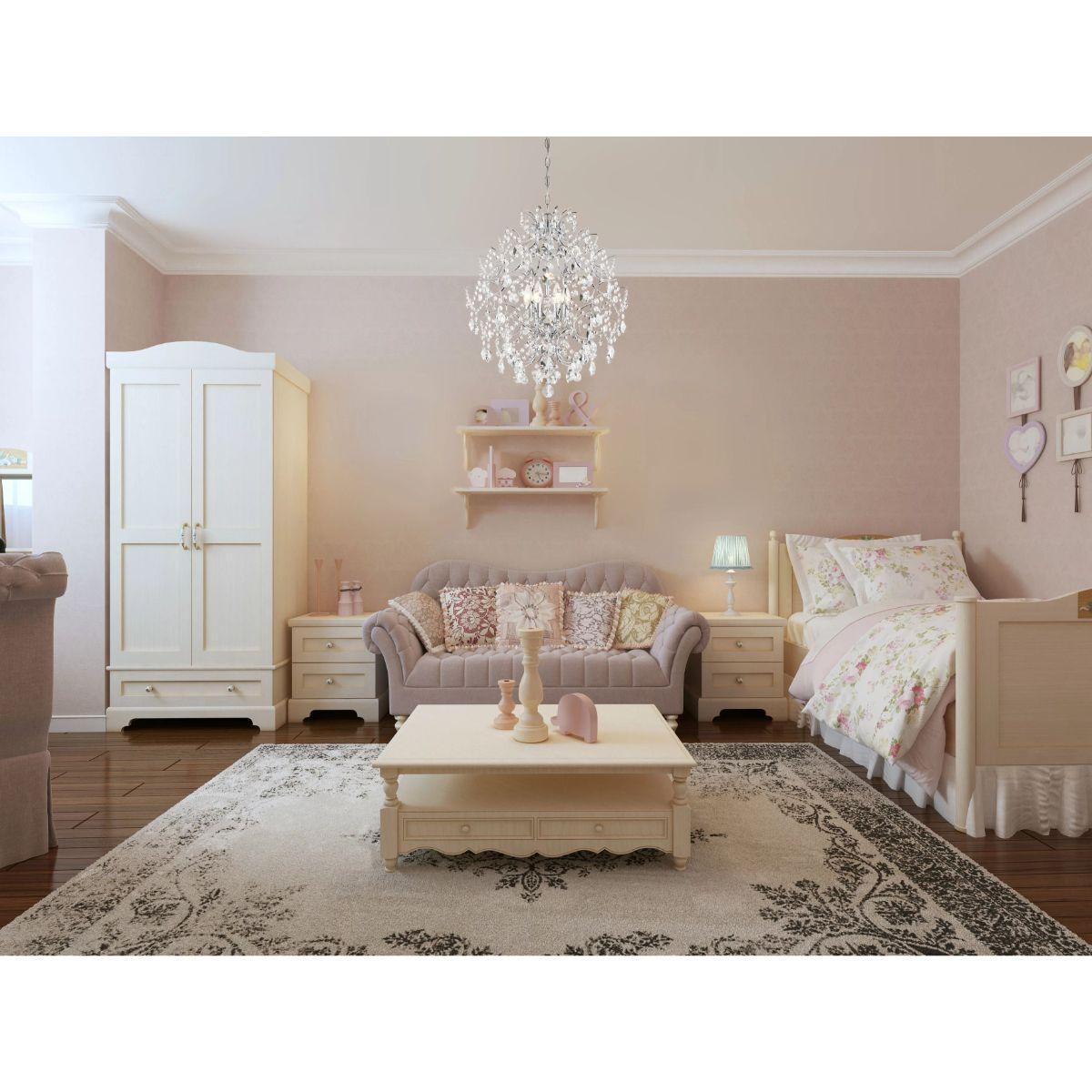 Isabella's Crown 22 in. 6 Lights Chandelier Chrome finish - Bees Lighting