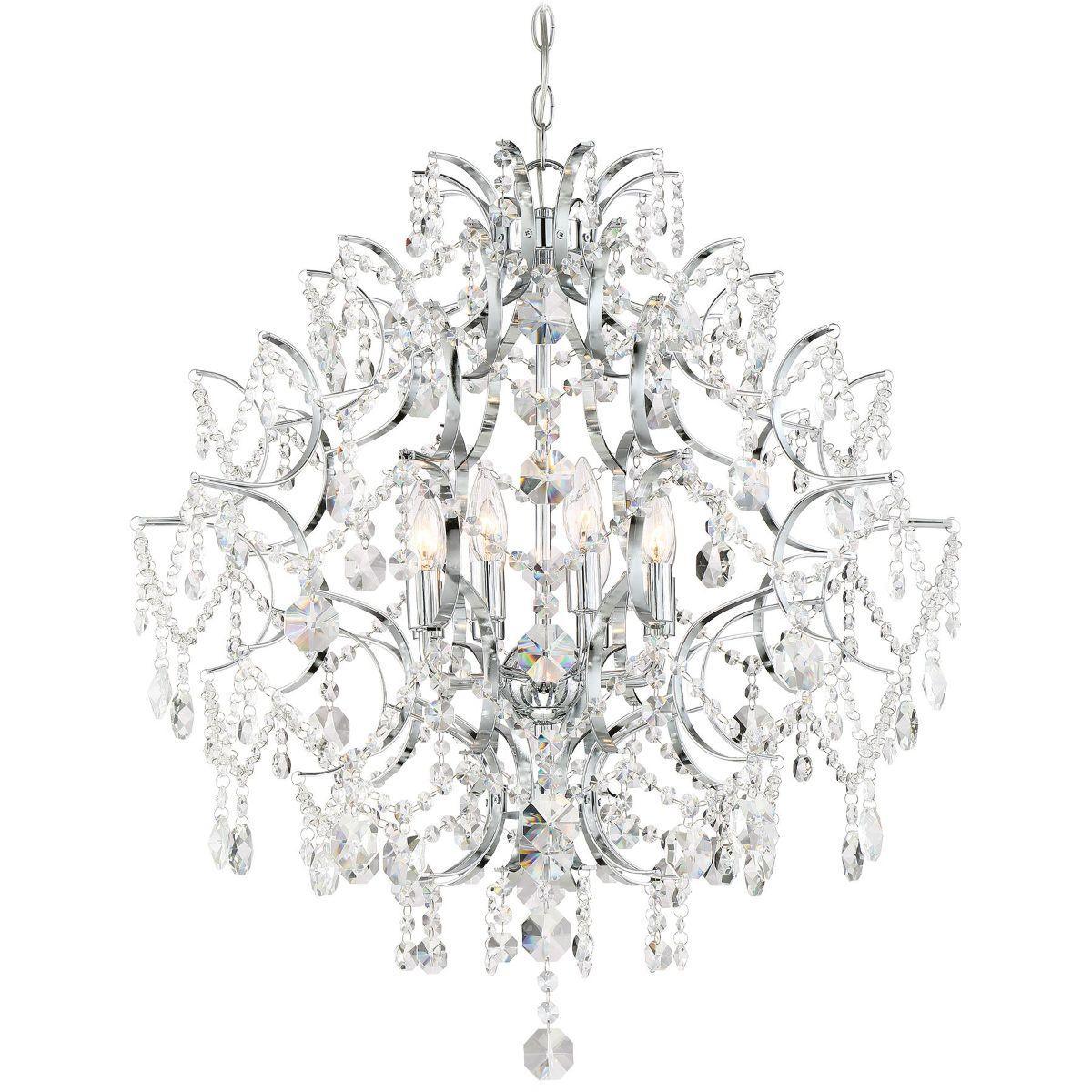 Isabella's Crown 26 in. 8 Lights Chandelier Chrome finish - Bees Lighting