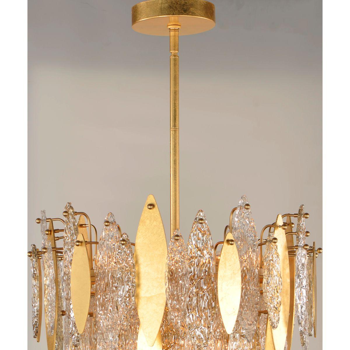 Majestic 24 in. 12 Lights Chandelier, Gold Leaf Finish - Bees Lighting