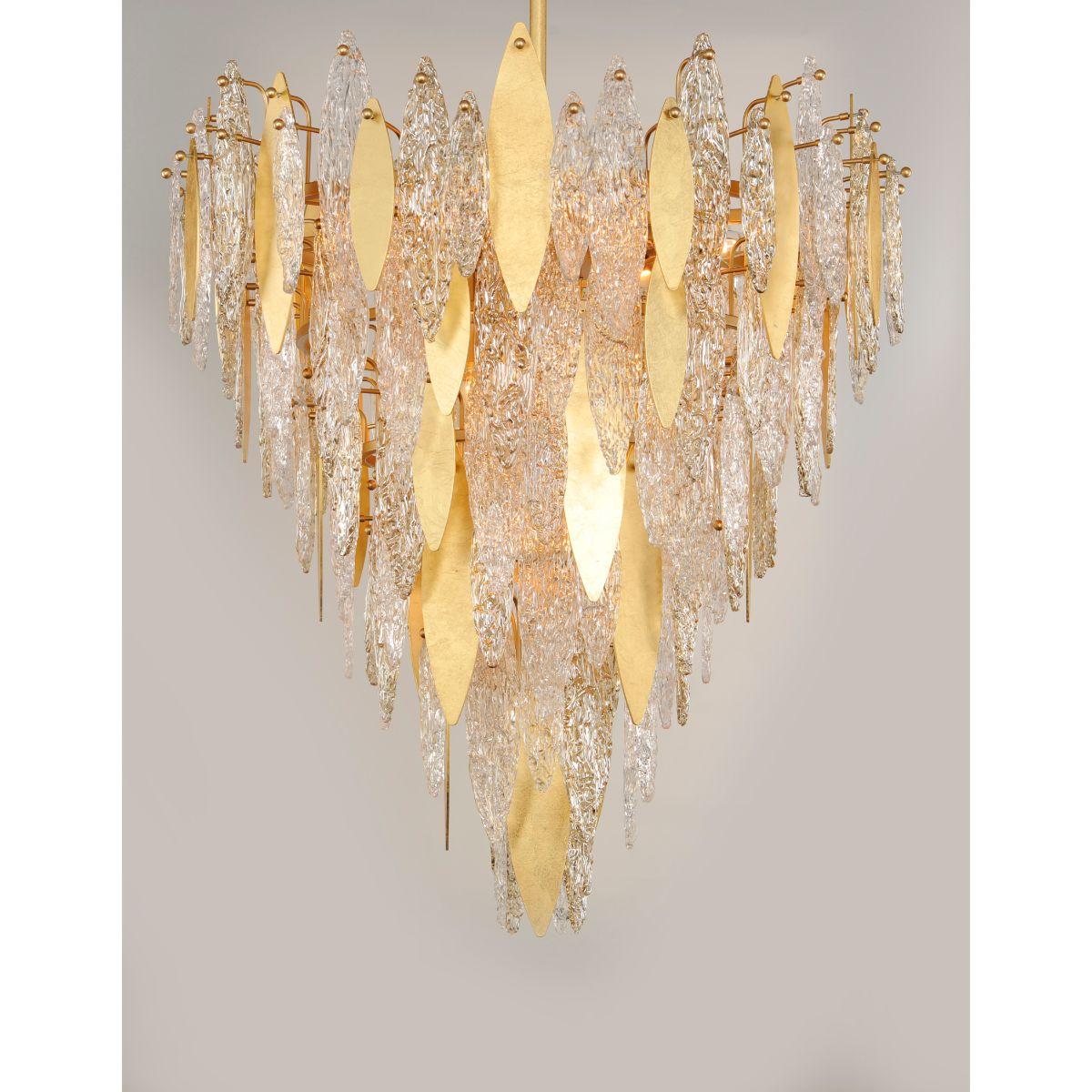 Majestic 33 in. 21 Lights Chandelier, Gold Leaf Finish - Bees Lighting