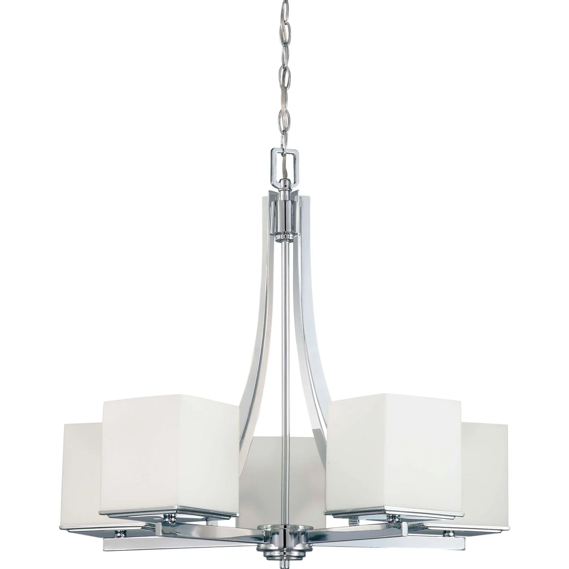 Bento 26" 5-Light Chandelier, Polished Chrome Finish - Bees Lighting