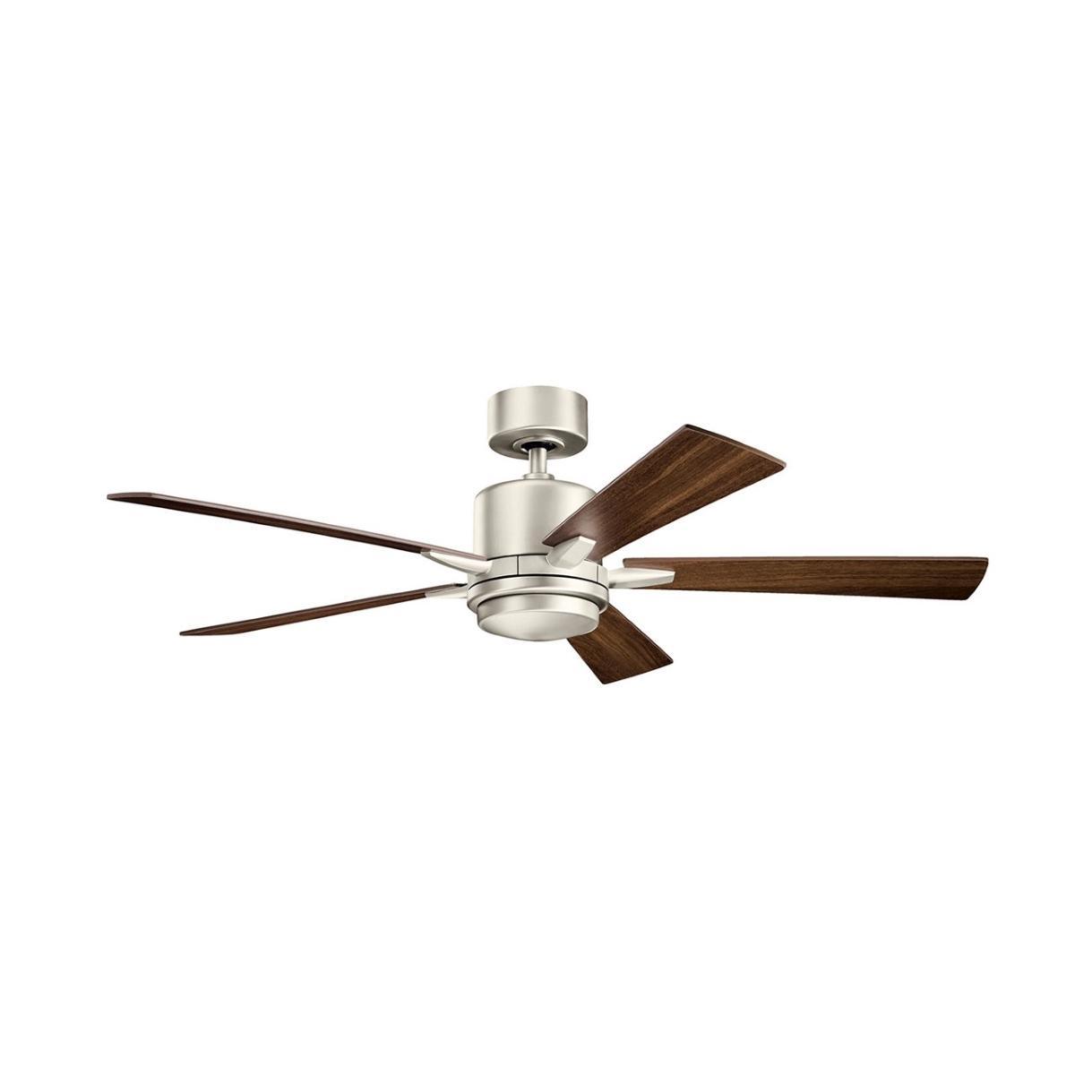 Lucian Elite 52 Inch Brushed Nickel LED Ceiling Fan with Wall Control - Bees Lighting