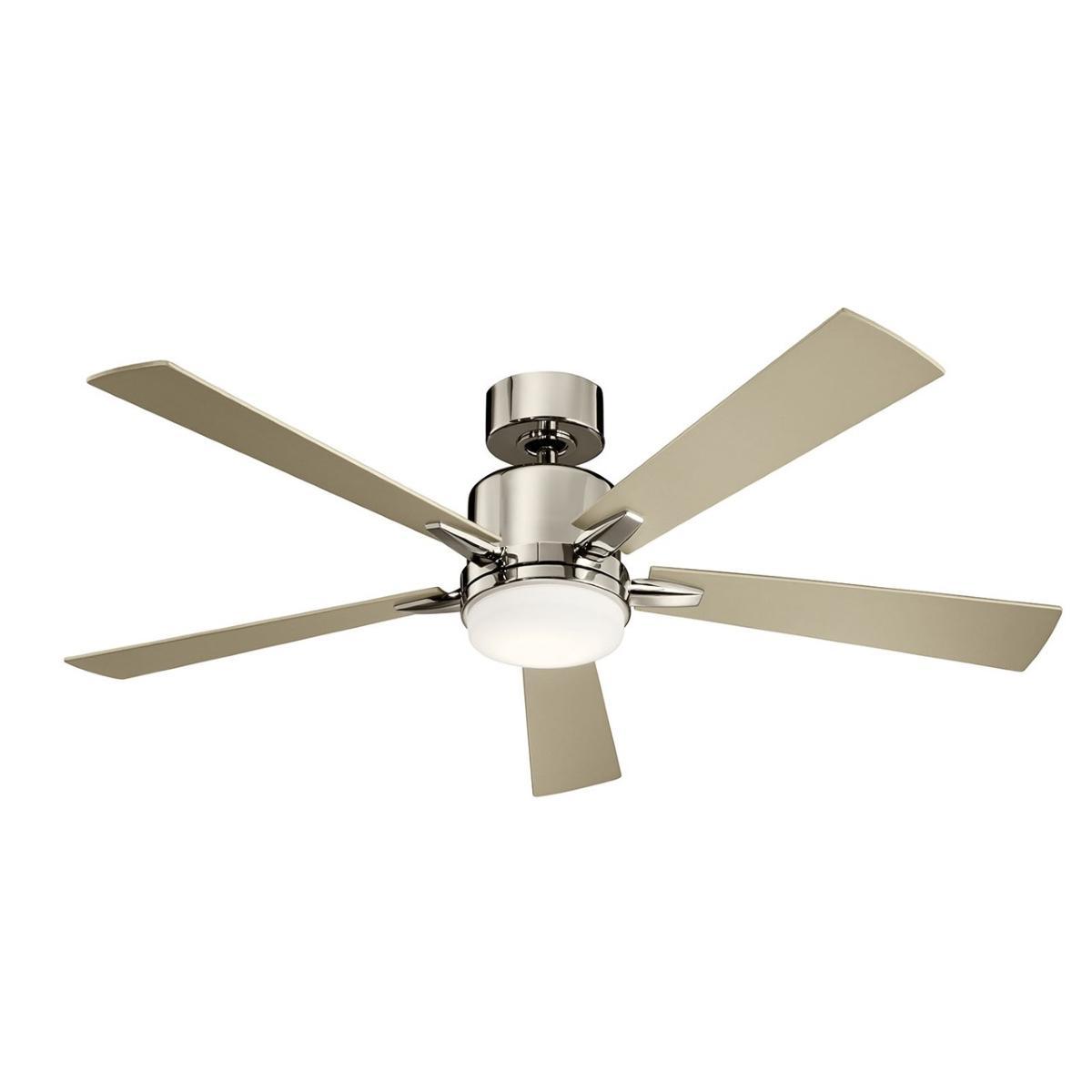 Lucian Elite 52 Inch Polished Nickel LED Ceiling Fan with Wall Control - Bees Lighting