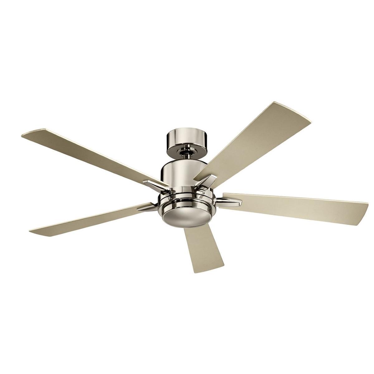 Lucian Elite 52 Inch Polished Nickel LED Ceiling Fan with Wall Control - Bees Lighting