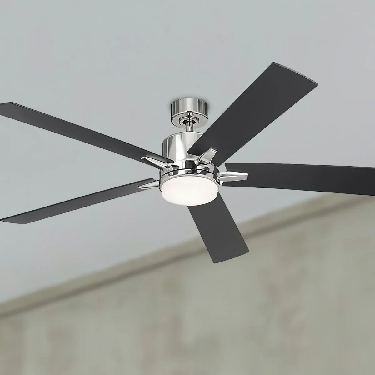 Lucian Elite XL 60 Inch Polished Nickel LED Ceiling Fan with Wall Control - Bees Lighting