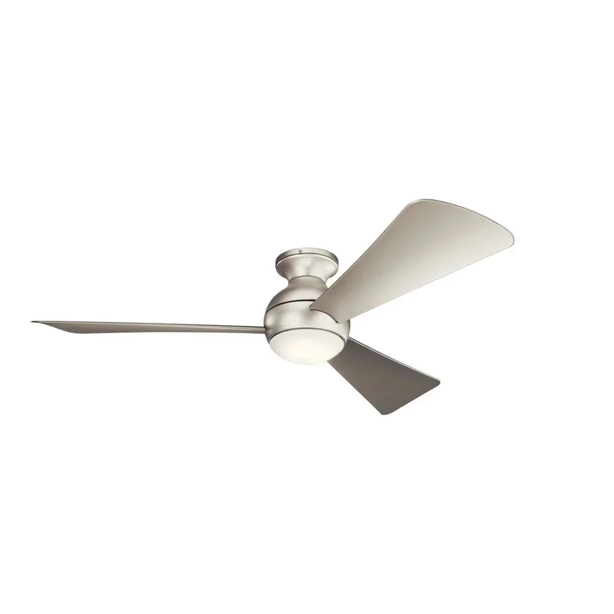 Sola 54 Inch Brushed Nickel Wet Rated LED Hugger Ceiling Fan with Wall Control - Bees Lighting