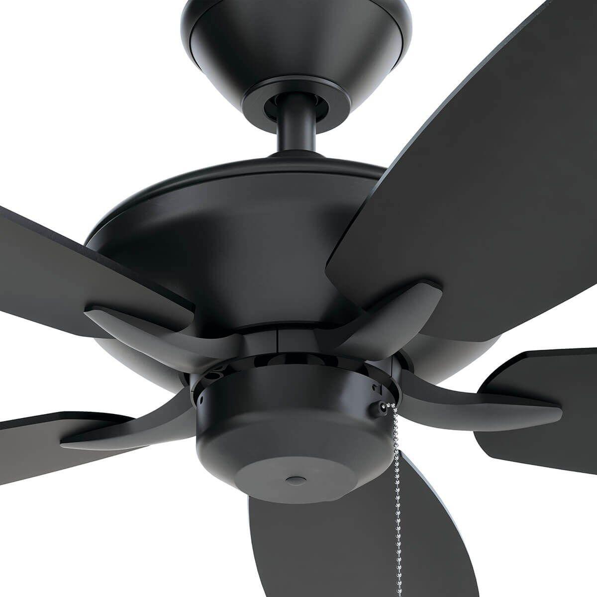 Renew 52 Inch Satin Black Simple Ceiling Fan with Pull Chain - Bees Lighting
