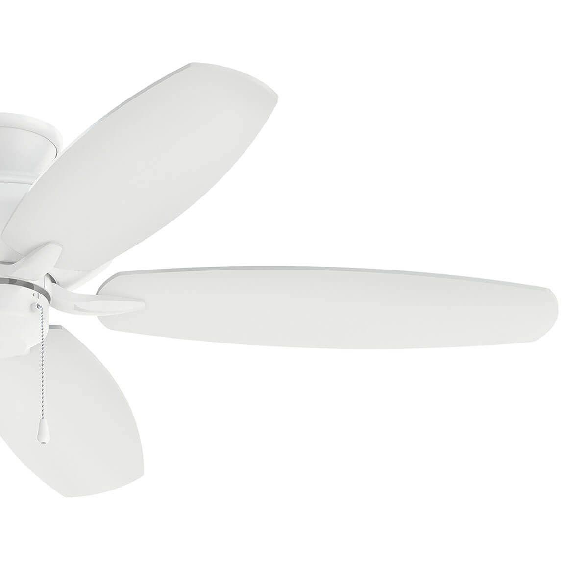 Renew Patio 52 Inch Matte White Damp Rated Ceiling Fan with Pull Chain - Bees Lighting