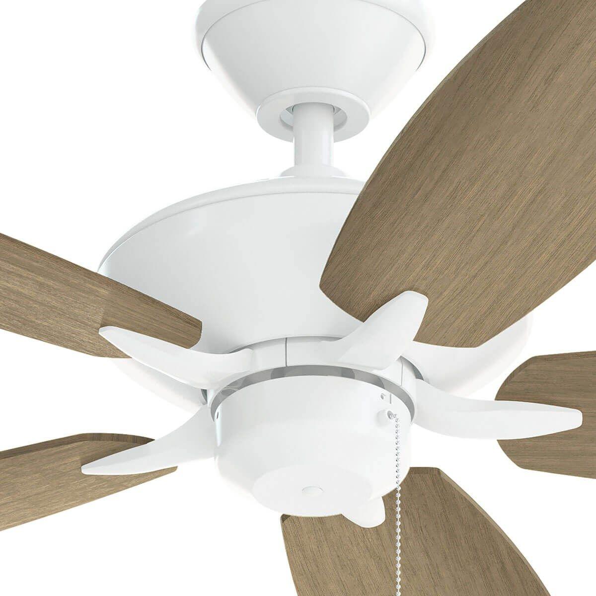 Renew Patio 52 Inch Matte White Damp Rated Ceiling Fan with Pull Chain - Bees Lighting