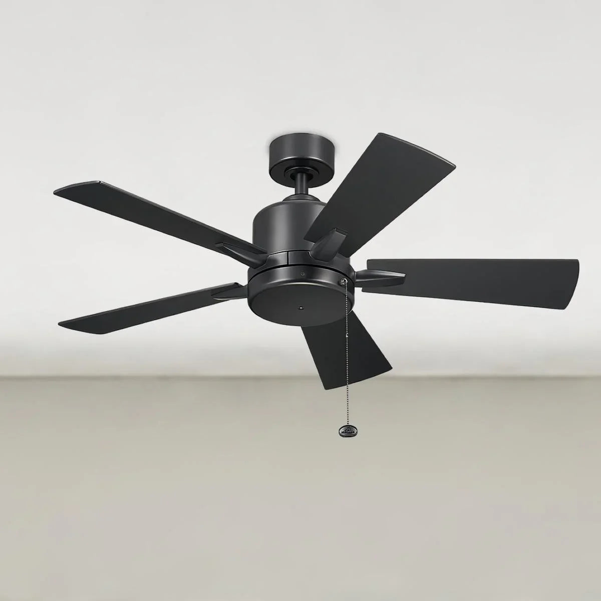 Lucian II 42 Inch Satin Black Indoor Ceiling Fan with Pull Chain - Bees Lighting