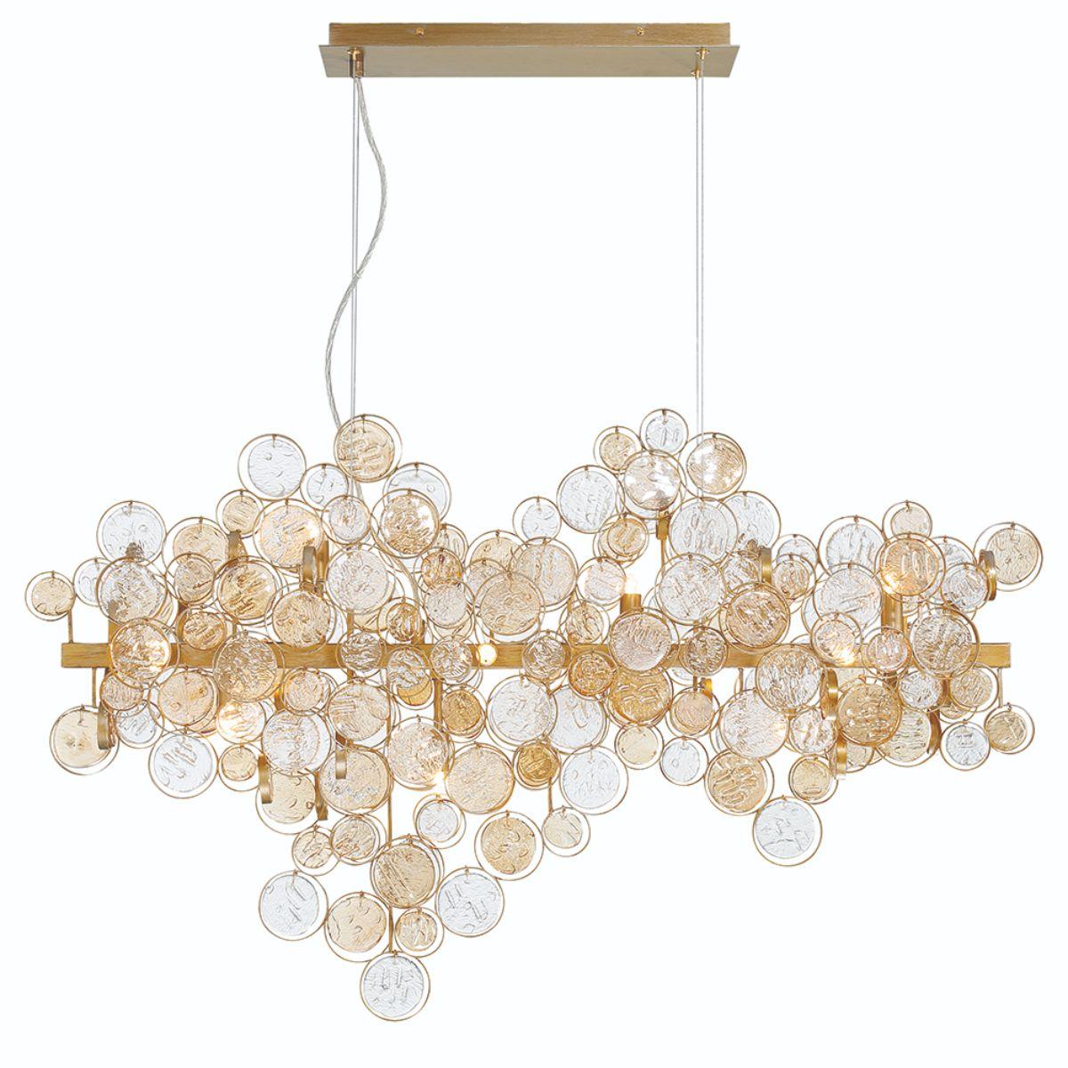 Trento 40 in. 12 Lights Chandelier Gold Finish - Bees Lighting