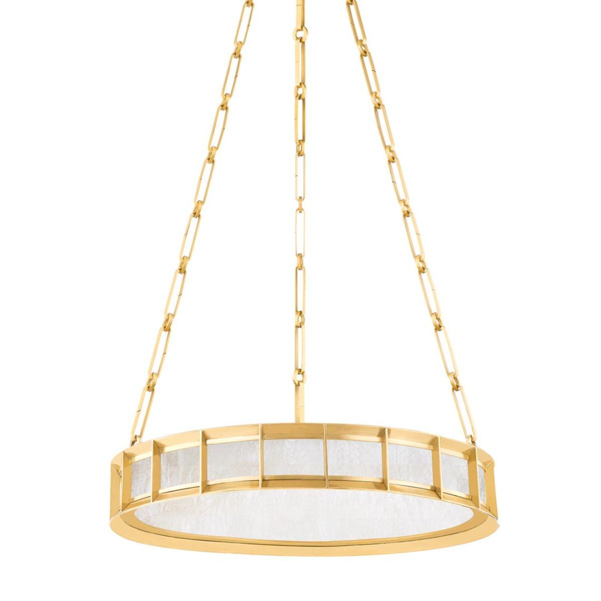 Leda 20 in. LED Chandelier vintage brass Finish - Bees Lighting