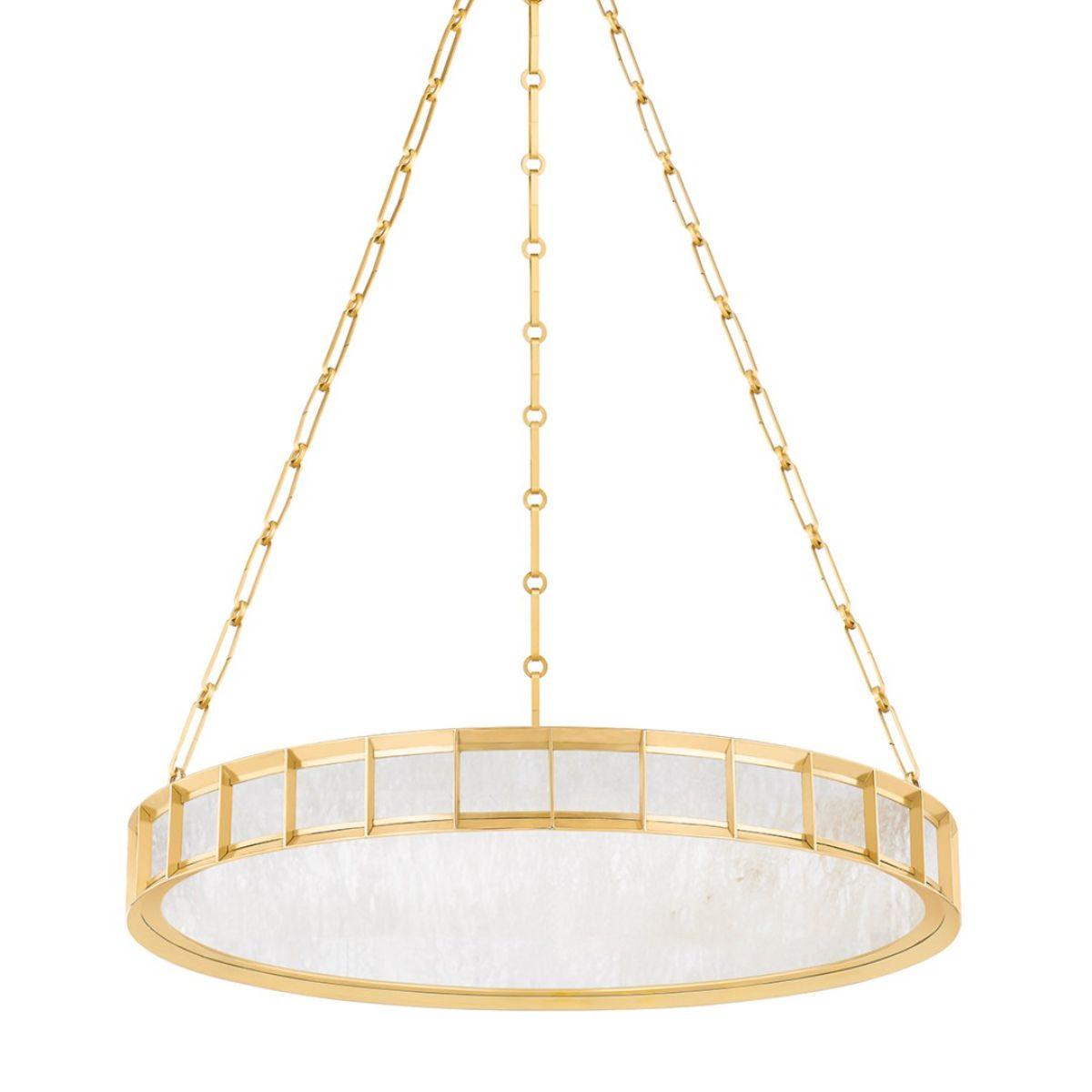 Leda 30 in. LED Chandelier vintage brass Finish - Bees Lighting
