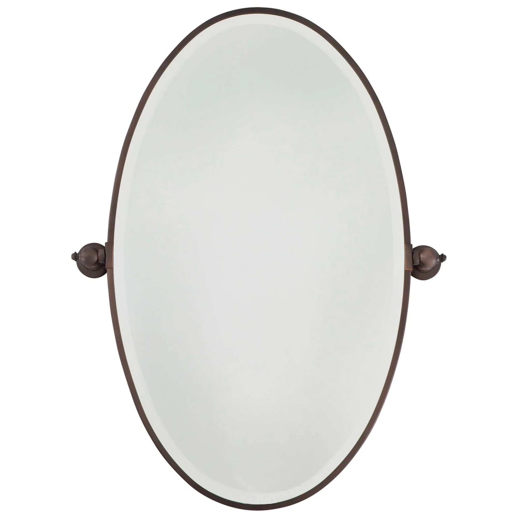 Pivoting Mirrors 35.75" x 27" Beveled XL Oval Mirror, Dark Brushed Bronze Finish - Bees Lighting