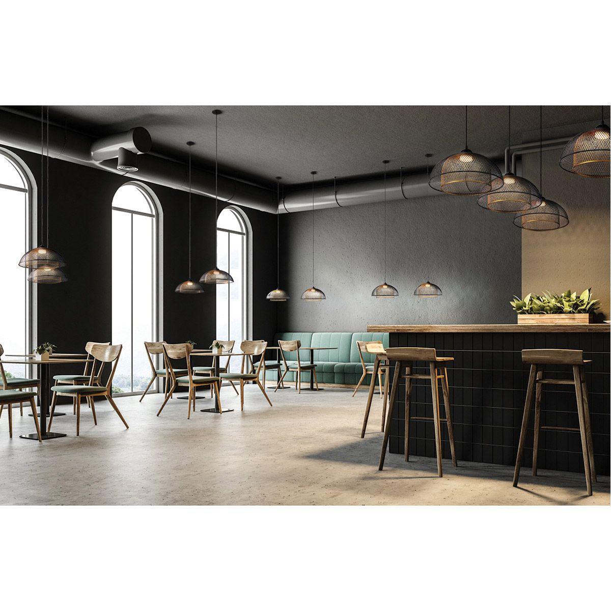 Kenmore 16 in. LED Pendant Light Black Finish - Bees Lighting