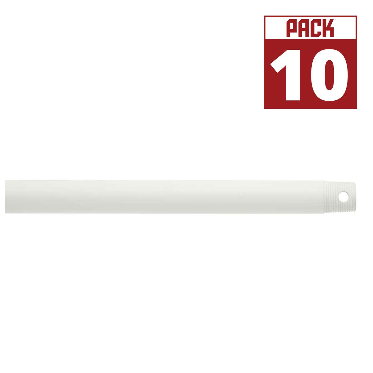 12 Inch Fan Downrod, White Finish, Case of 10 - Bees Lighting