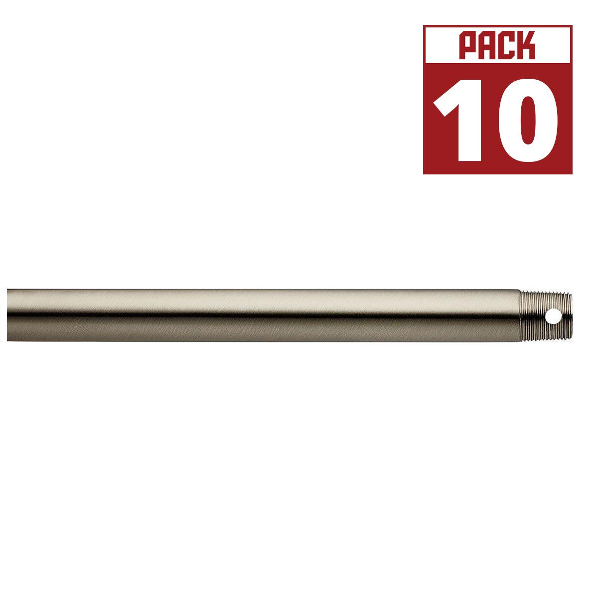 36 Inch Fan Downrod, Brushed Stainless Steel Finish, Case of 10 - Bees Lighting