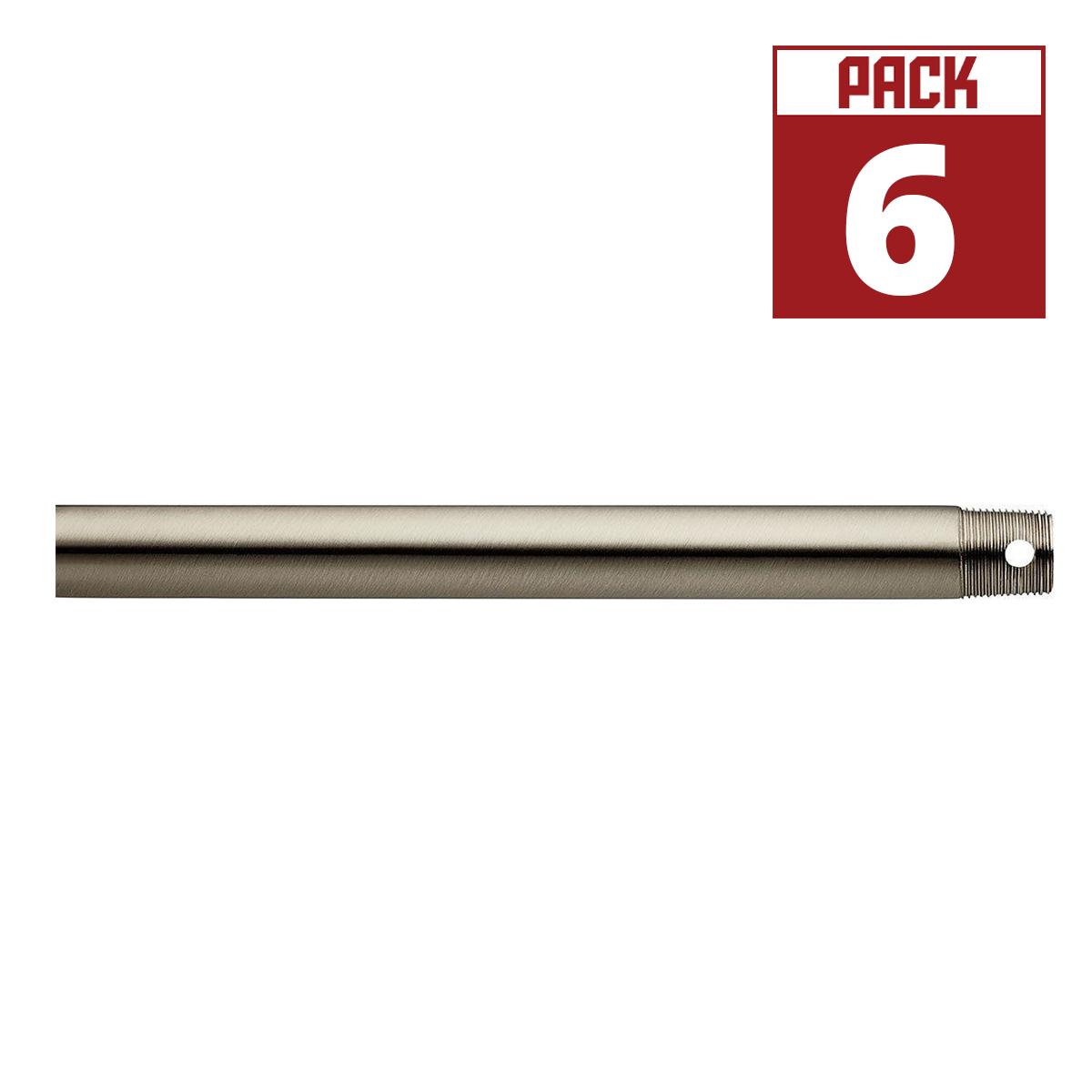 72 Inch Fan Downrod, Brushed Stainless Steel Finish, Case of 6 - Bees Lighting