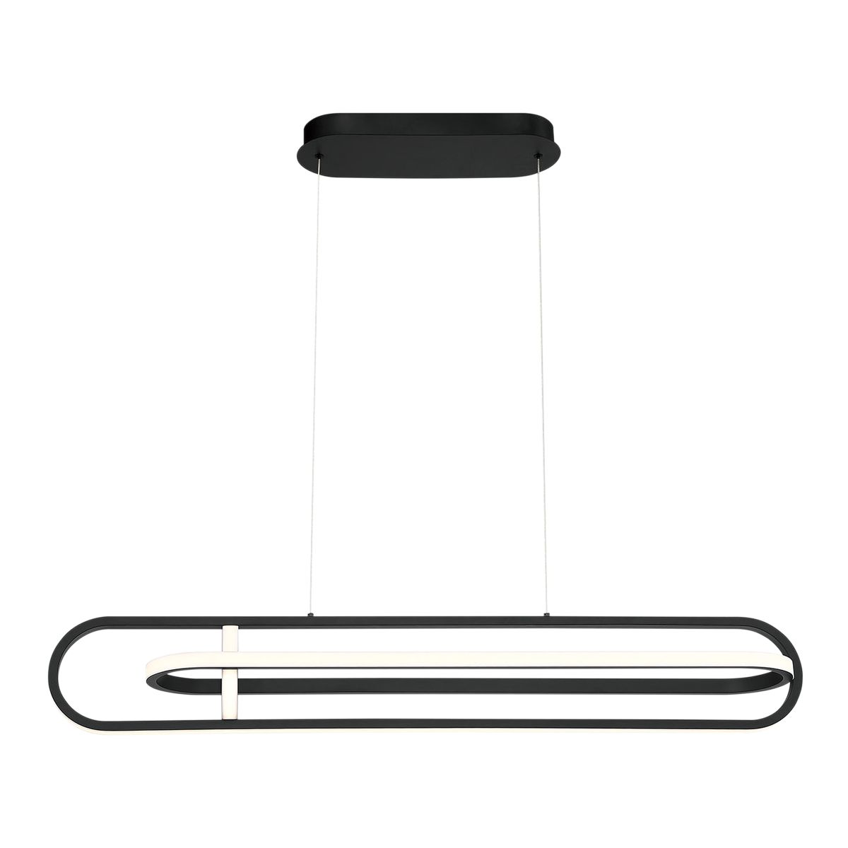 Demark 42 in. 3 Lights LED Chandelier Black Finish - Bees Lighting