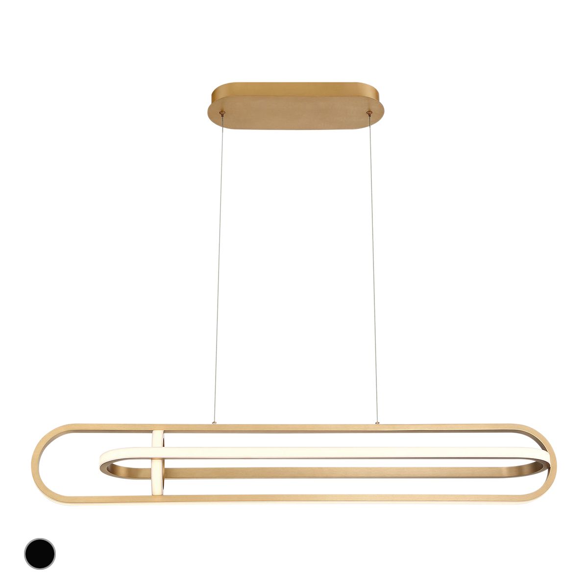 Demark 42 in. 3 Lights LED Chandelier Gold Finish - Bees Lighting