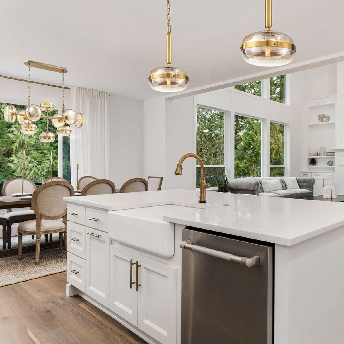 Nottingham 14 In Pendant Light Brass Finish - Bees Lighting