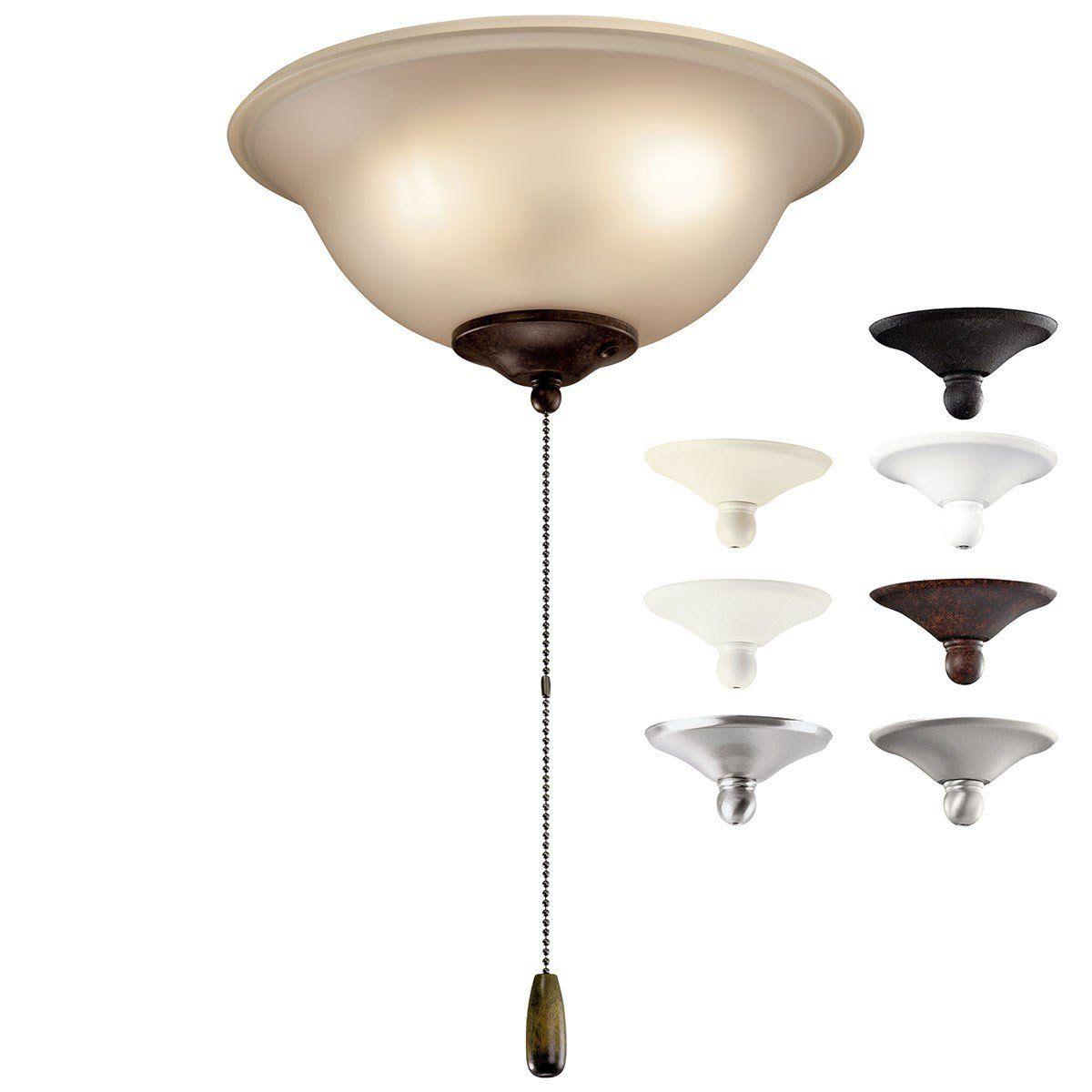 11 Inch Ceiling Fan LED Light Kit With Umber Etched Bowl, Umber Etched Glass