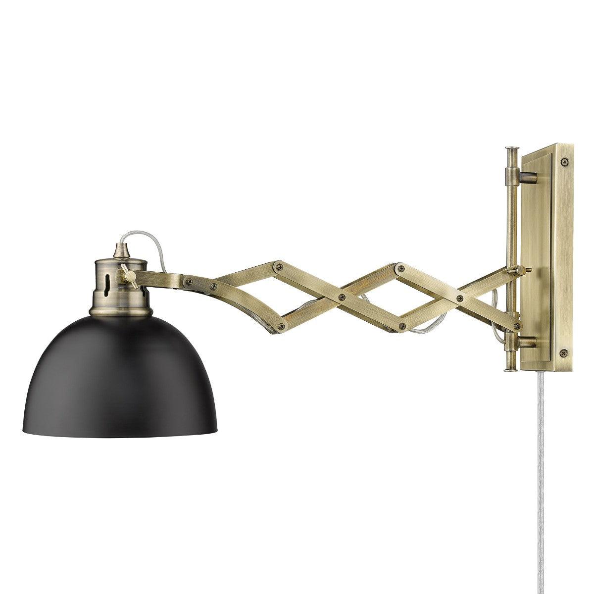 Hawthorn 24 in. Swing Arm Wall Sconce with Black Shade