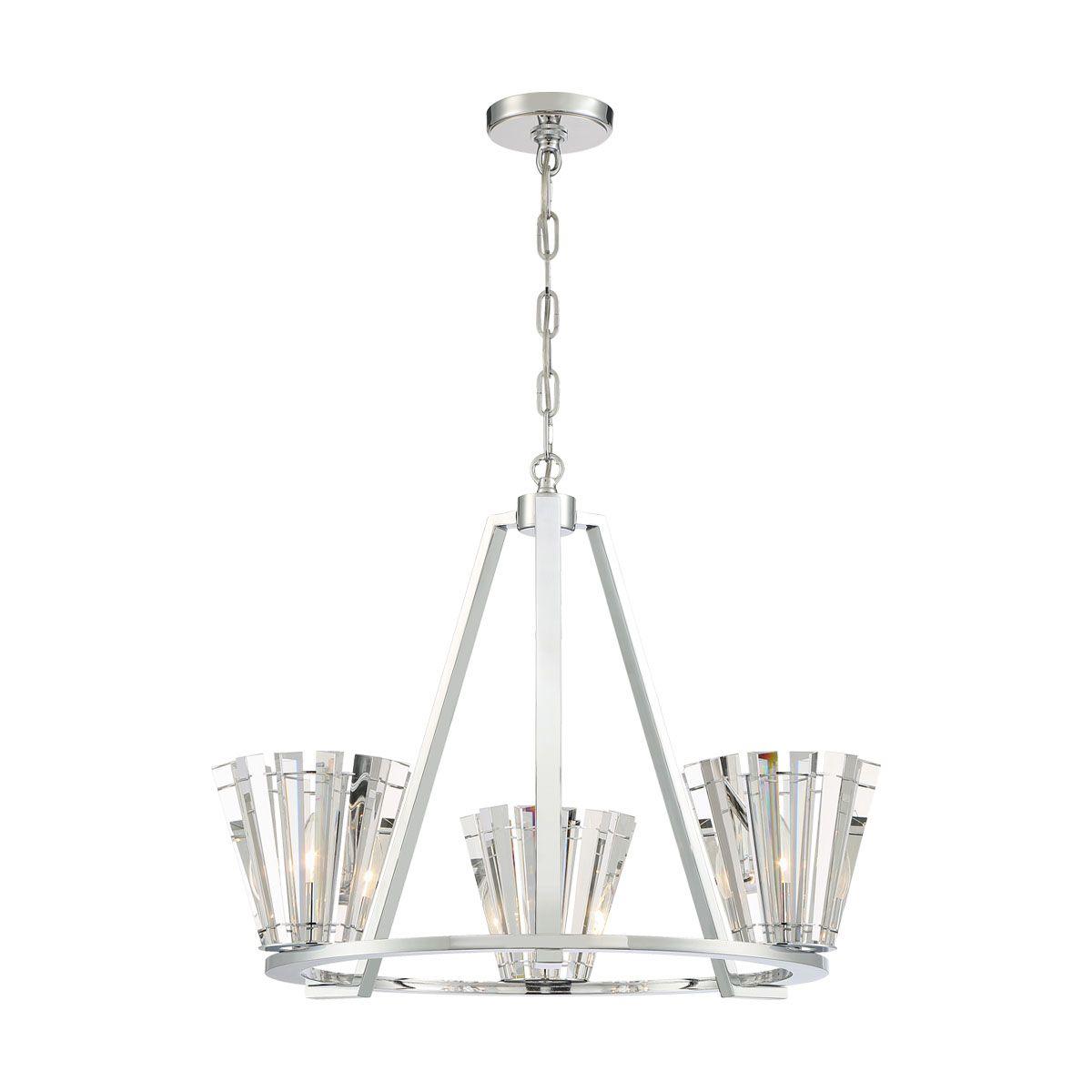 Ricca 29 in. 3 Lights Chandelier Silver finish - Bees Lighting